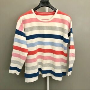Vintage Colorful Oversized Stripe Knitted Multicolored Pullover Sweater Jumper.